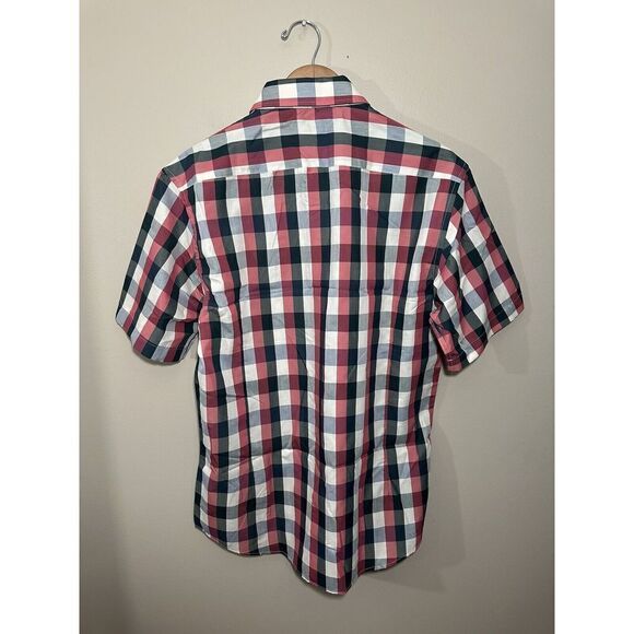 Paco Rabanne Slim Fit Shirt Short Sleeve‎ Men Plaid Button Up Size 105 Large - Picture 3 of 4